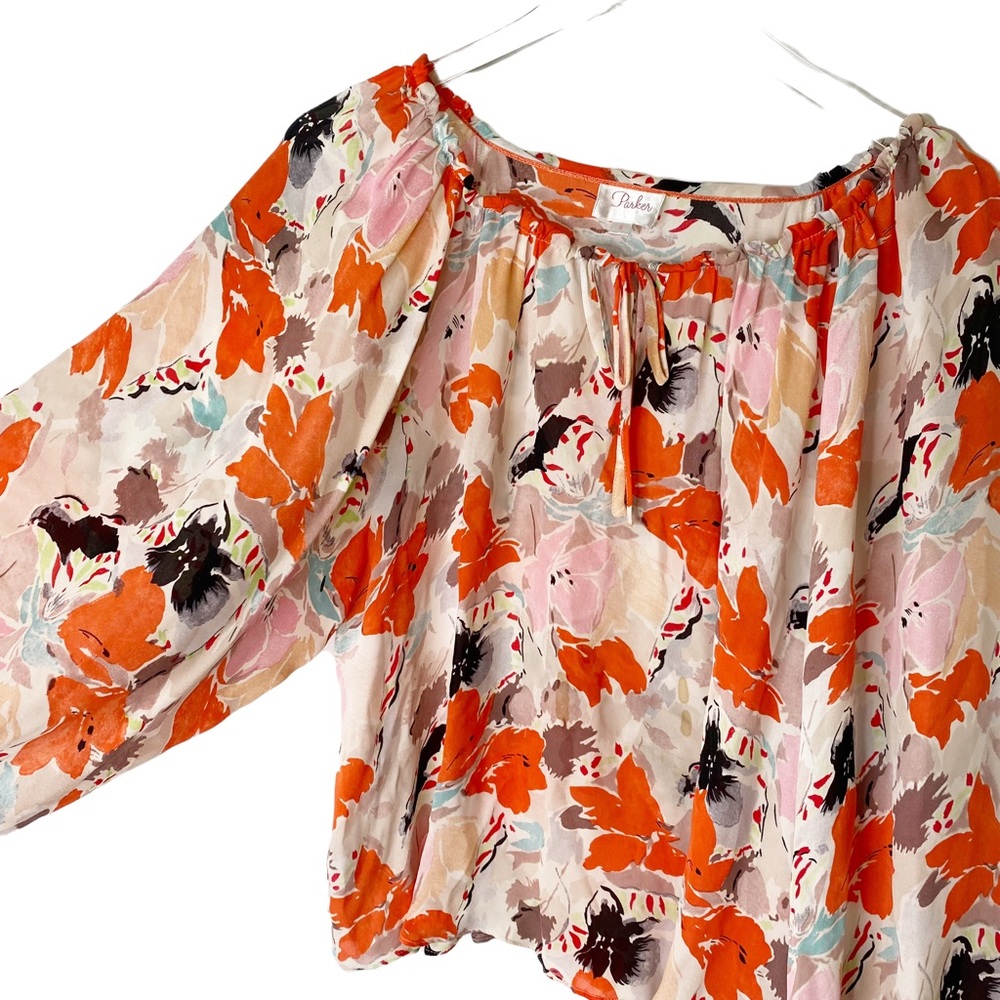 Parker Watercolor Silk Blouse Small - Picture 5 of 6